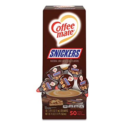Coffee Mate Snickers Liquid Cream Cups - 50 cups per box