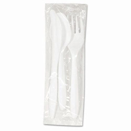 Plastic Wrapped Fork, Spoon, Knife, Napkin Kit - 1,000 count