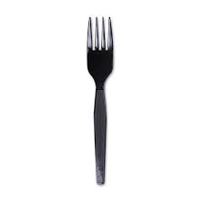 Smartstock Medium-weight Black Plastic Forks - 1,000 count