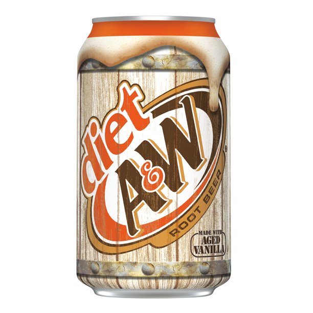 Diet A&W Root Beer 12 oz Can - 12 count